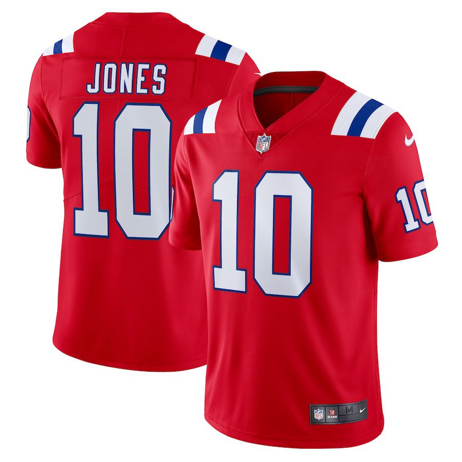 Men New England Patriots #10 Mac Jones Nike Red Vapor Limited NFL Jersey